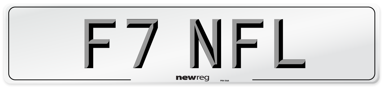 F7 NFL Number Plate from New Reg